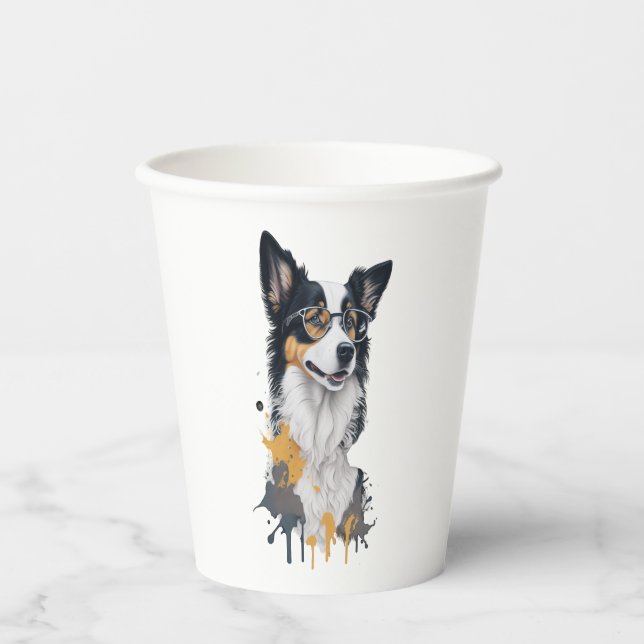 A cute dog Border Collie Paper Cups (Front)