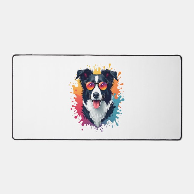 A cute dog Border Collie [RB#10009]  Desk Mat (Front)