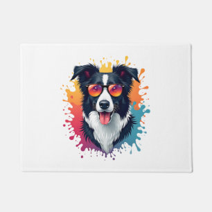 A cute dog Border Collie [RB#10009]  Doormat