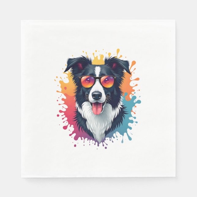 A cute dog Border Collie [RB#10009]  Napkin (Front)