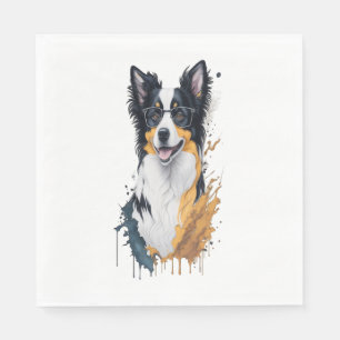 A cute dog Border Collie [RB#10009]  Napkin