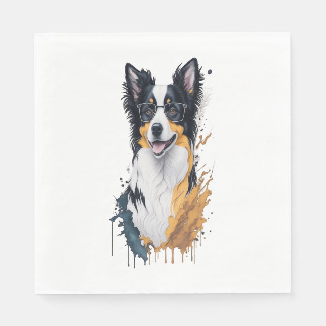 A cute dog Border Collie [RB#10009]  Napkin (Front)