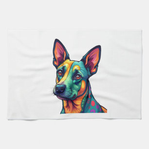 A cute dog Border Collie [RB#10009]  Tea Towel