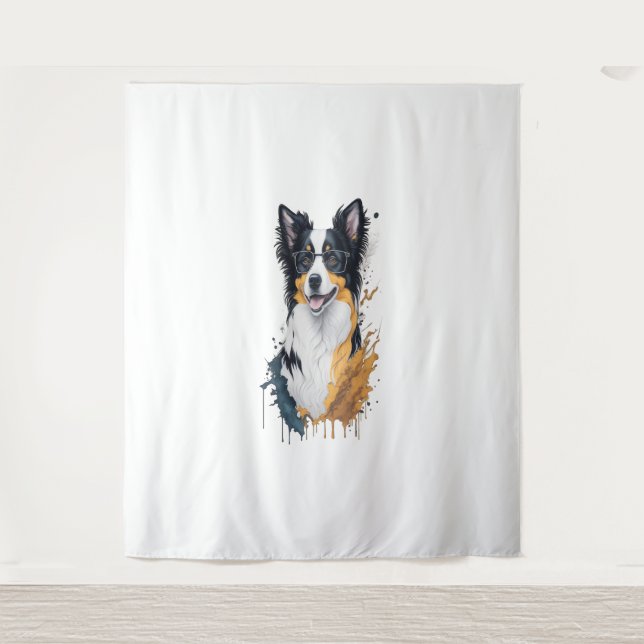 A cute dog Border Collie  Tapestry (Front)
