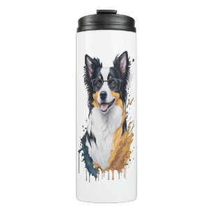 A cute dog Border Collie Thermal Tumbler