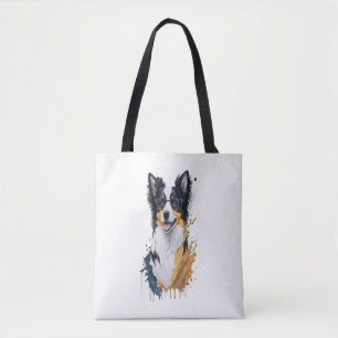 A cute dog Border Collie  Tote Bag