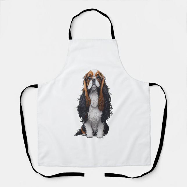 A cute dog King Charles Spaniel  Apron (Front)