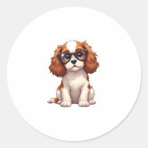 A cute dog King Charles Spaniel COPY Classic Round Sticker