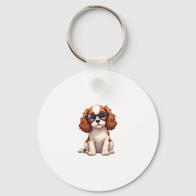 A cute dog King Charles Spaniel COPY Key Ring (Front)