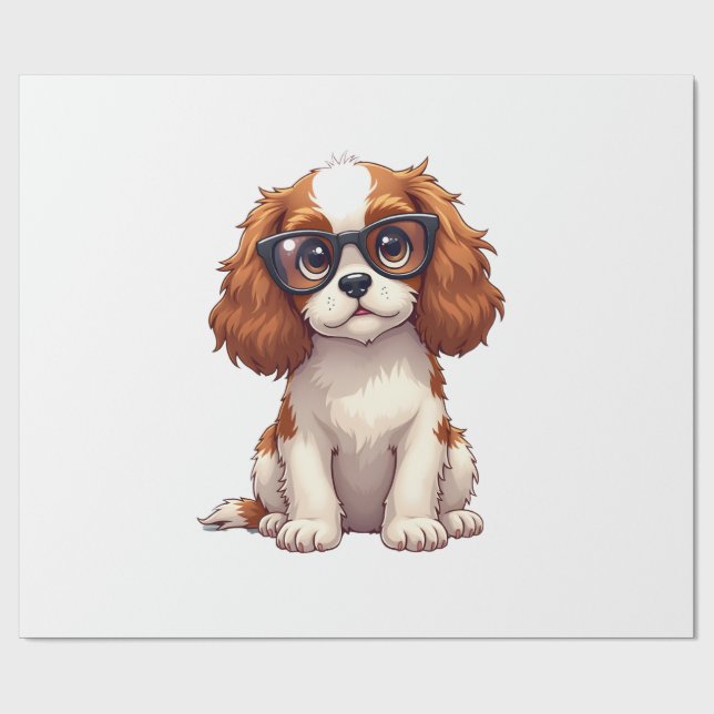 A cute dog King Charles Spaniel COPY Wrapping Paper (Flat)