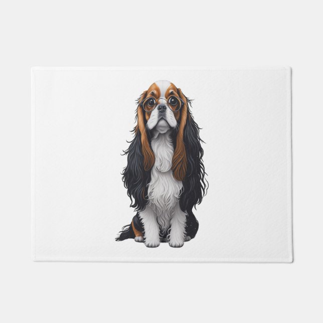 A cute dog King Charles Spaniel  Doormat (Front)