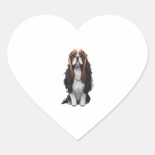 A cute dog King Charles Spaniel Heart Sticker