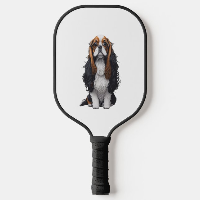A cute dog King Charles Spaniel  Pickleball Paddle (Front)