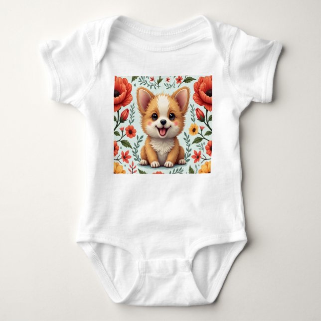 a cute dog T-shirt Baby Bodysuit (Front)