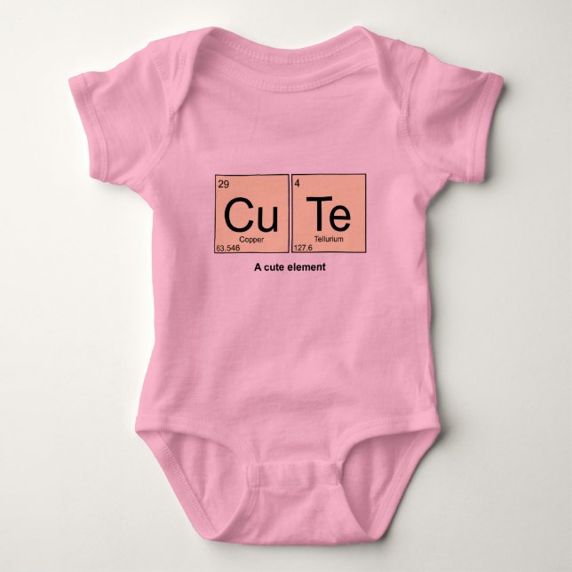 A Cute Element periodic table baby bodyshirt Bodysuit (Front)