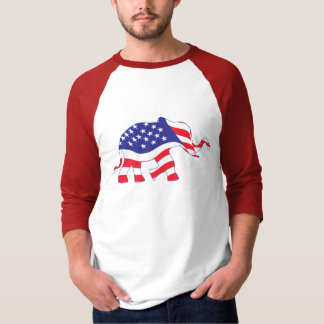 a cute elephant made in the USA flag T-Shirt