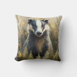 A Cute Forest Badger Cushion