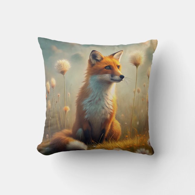 A Cute Forest Red Fox Cushion (Front)