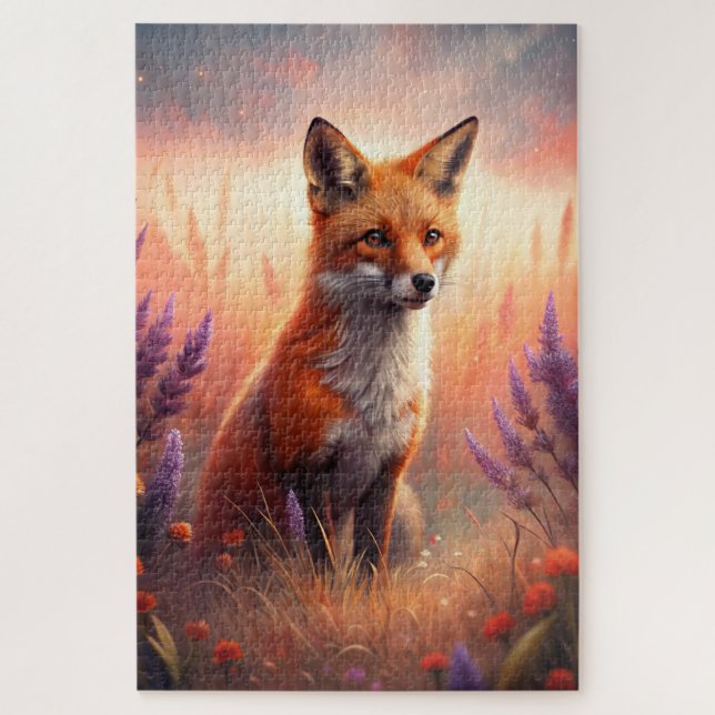 A Cute Forest Red Fox Jigsaw Puzzle (Vertical)