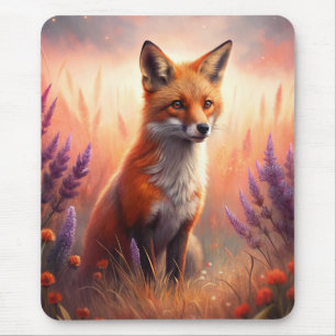 A Cute Forest Red Fox Mouse Pad
