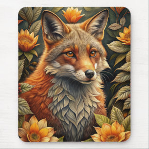A Cute Forest Red Fox Mouse Pad