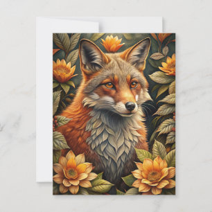 A Cute Forest Red Fox Postcard