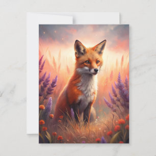 A Cute Forest Red Fox Postcard