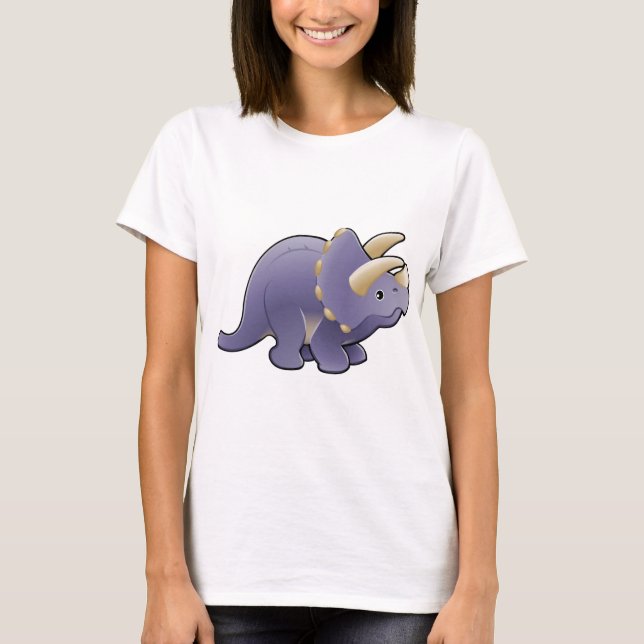 A cute friendly triceratops dinosaur T-Shirt (Front)