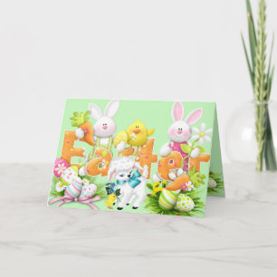 A Cute Fun Easter Card With Bunnies