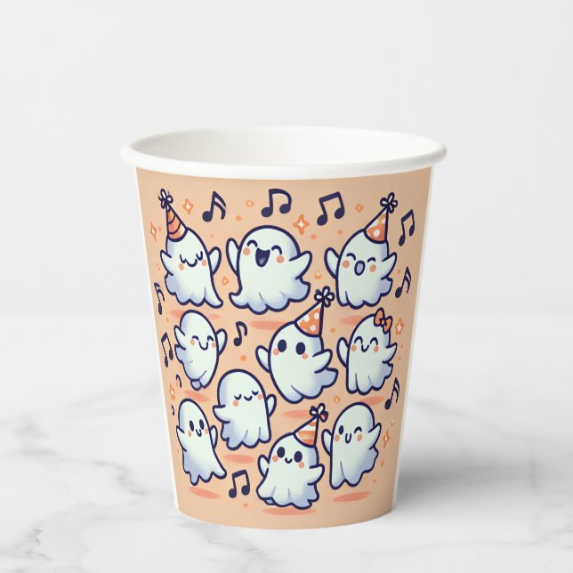 A cute "ghost dance party" paper cup (Front)