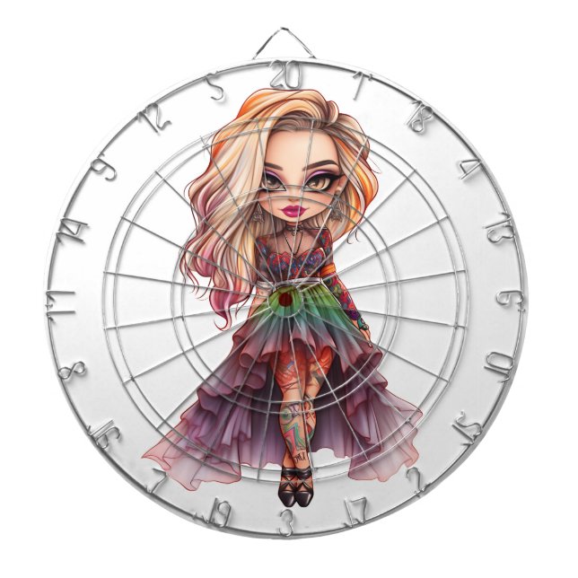 A Cute Girl Halloween Design Collection 11 Dartboard (Front)