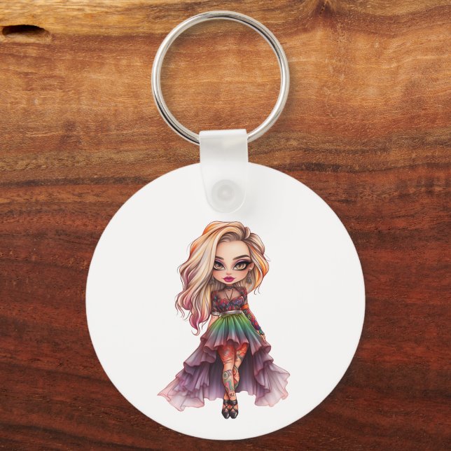A Cute Girl Halloween Design Collection 11 Key Ring (Front)
