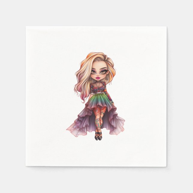 A Cute Girl Halloween Design Collection 11 Napkin (Front)