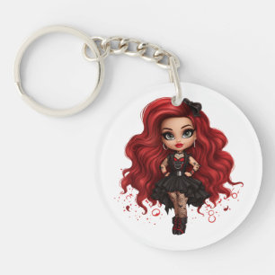 A Cute Girl Halloween Design Collection 16 Key Ring