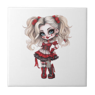 A Cute Girl Halloween Design Collection 17 Ceramic Tile