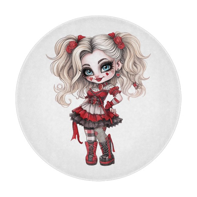 A Cute Girl Halloween Design Collection 17 Cutting Board (Front)