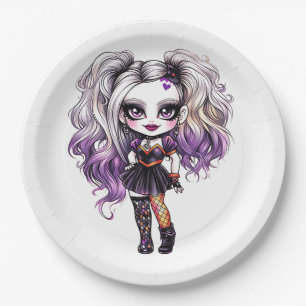 A Cute Girl Halloween Design Collection 18 Paper Plate