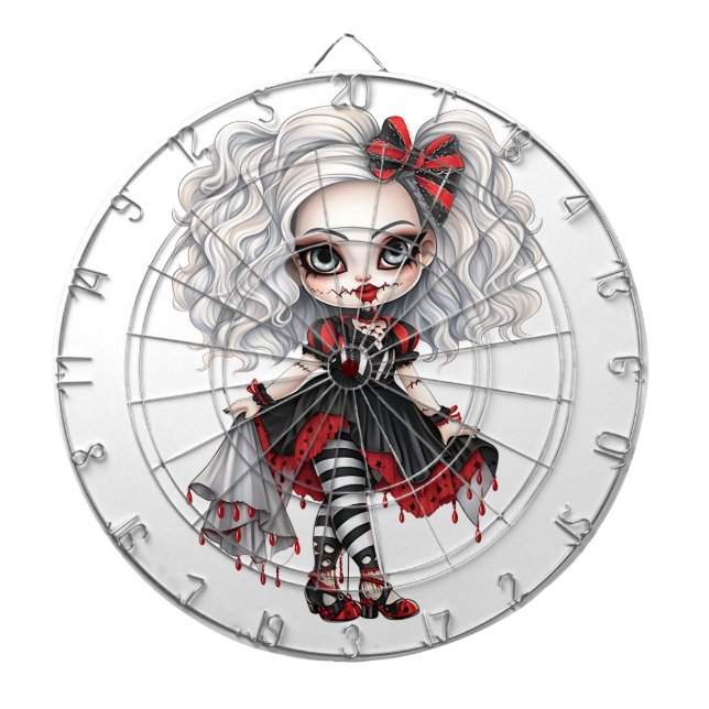 A Cute Girl Halloween Design Collection 7 Dartboard (Front)