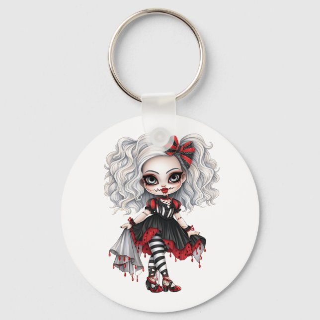 A Cute Girl Halloween Design Collection 7 Key Ring (Front)