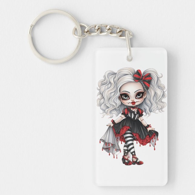 A Cute Girl Halloween Design Collection 7 Key Ring (Front)