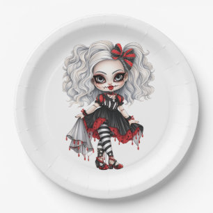 A Cute Girl Halloween Design Collection 7 Paper Plate