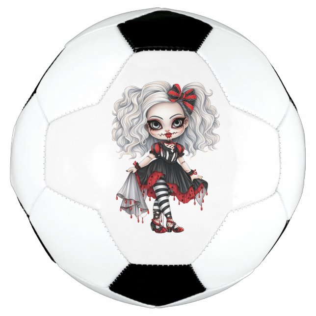 A Cute Girl Halloween Design Collection 7 Soccer Ball (Front)
