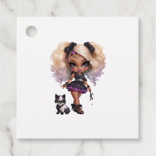 A Cute Girl Halloween Design Collection 8 Favour Tags