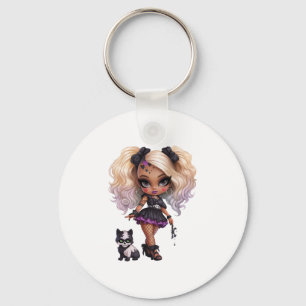 A Cute Girl Halloween Design Collection 8 Key Ring