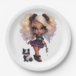 A Cute Girl Halloween Design Collection 8 Paper Plate