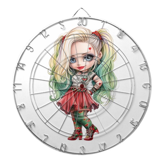 A Cute Girl Halloween Design Collection 9 Dartboard (Front)