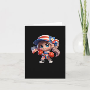 A Cute Girl In Boxing Sport Sticker Card
