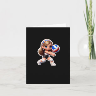 A Cute Girl Volleyball Sport Sticker Card