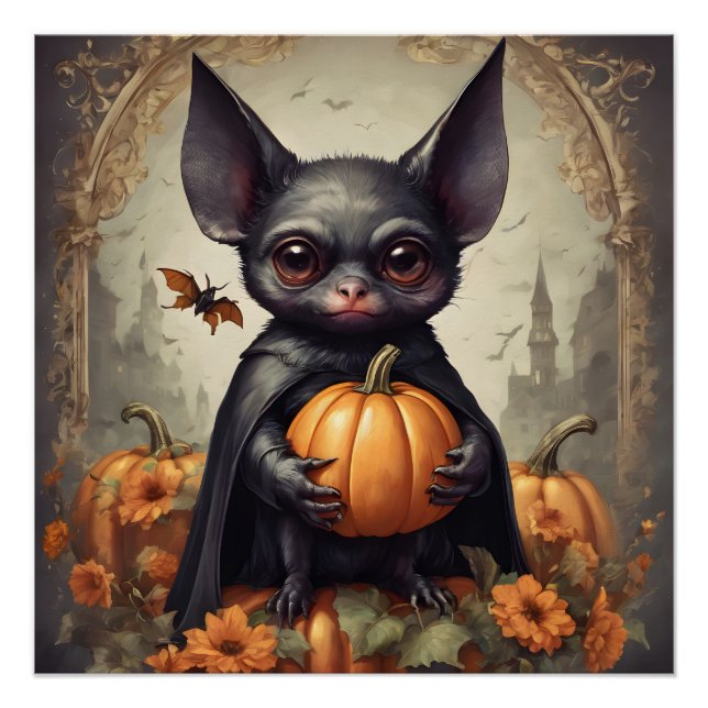 A Cute Halloween Bat hb8 Glossy Poster (Front)