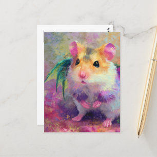 A cute hamster dragon postcard